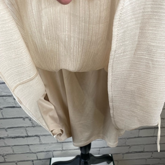 City Studio Champagne Cream Mid Length Boho Formal Dress Elastic Waist size 2X - Picture 11 of 16